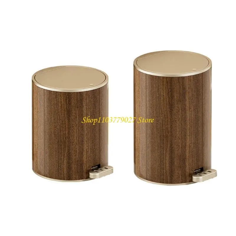 C4DF Trash Can Contemporary Grained Waste Container with Lid Complements Robust Construction For Everyday Needs