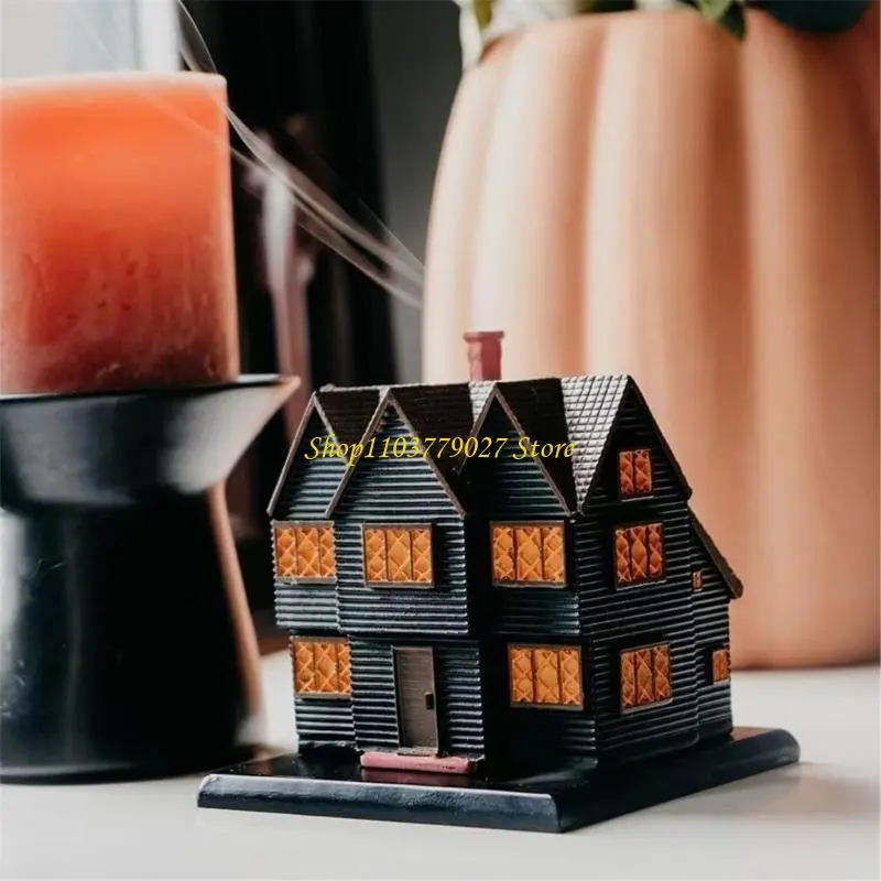 C4DF Witches House Incenses Burners Resins Incenses Burners for Halloween Party Decoration