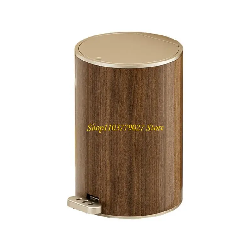 C4DF Trash Can Contemporary Grained Waste Container with Lid Complements Robust Construction For Everyday Needs