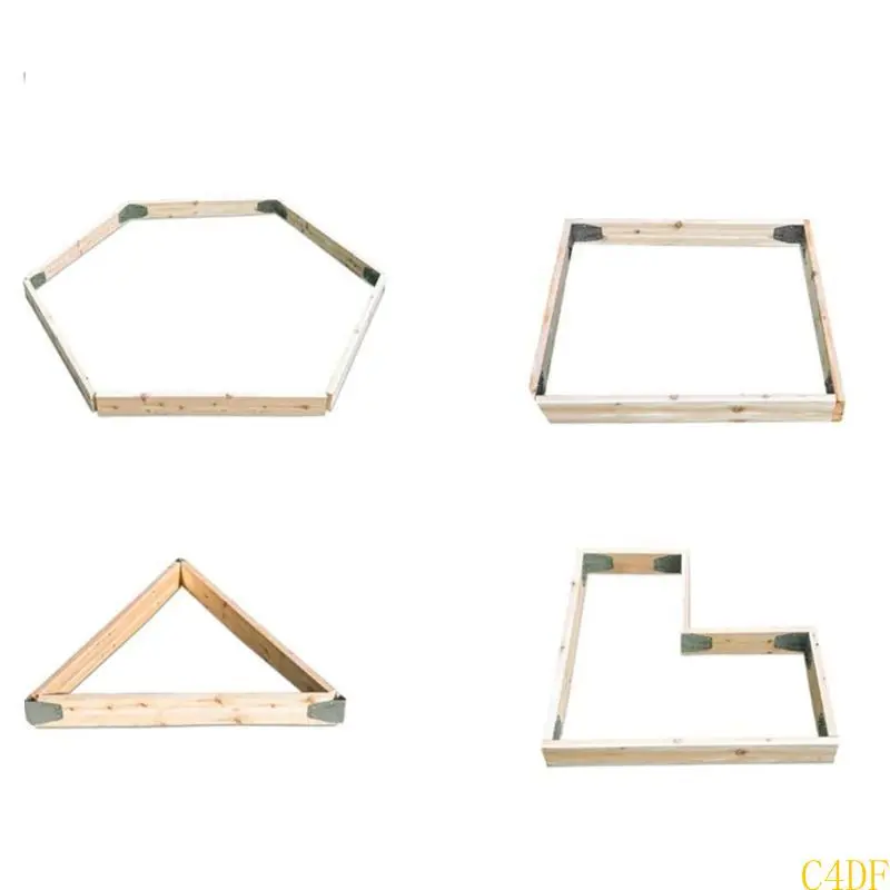 C4DF 4pcs Metal Shelf Bracket Connectors Garden Bed Corner Bracket L-Shaped Corner Brace Shelf Supporter for Park Furniture