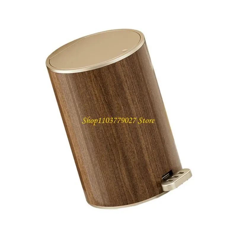 C4DF Trash Can Contemporary Grained Waste Container with Lid Complements Robust Construction For Everyday Needs