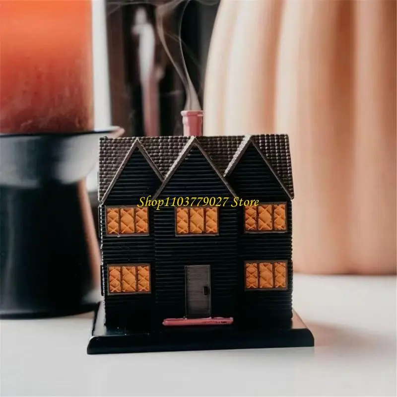 C4DF Witches House Incenses Burners Resins Incenses Burners for Halloween Party Decoration
