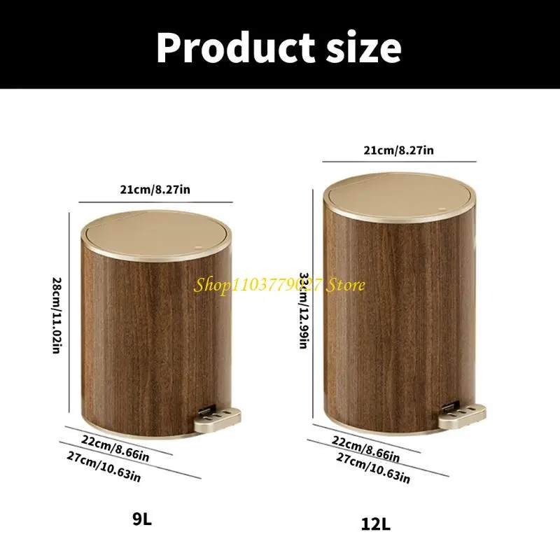 C4DF Trash Can Contemporary Grained Waste Container with Lid Complements Robust Construction For Everyday Needs