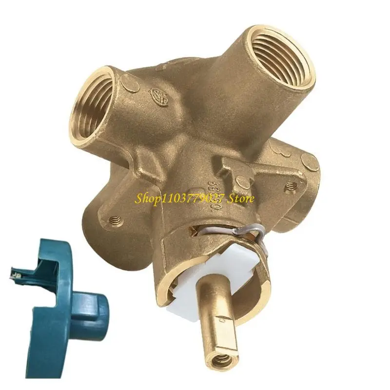 C4DF Brass Pressure Balanced Shower Valves Household Concealed Valves with Stops Shower Four Way Circulation Valves Easy to Use