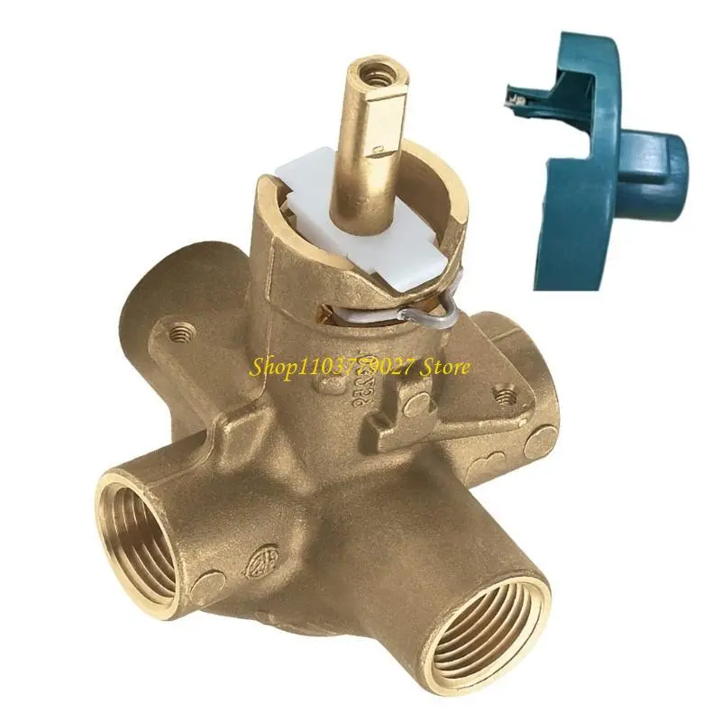 C4DF Brass Pressure Balanced Shower Valves Household Concealed Valves with Stops Shower Four Way Circulation Valves Easy to Use