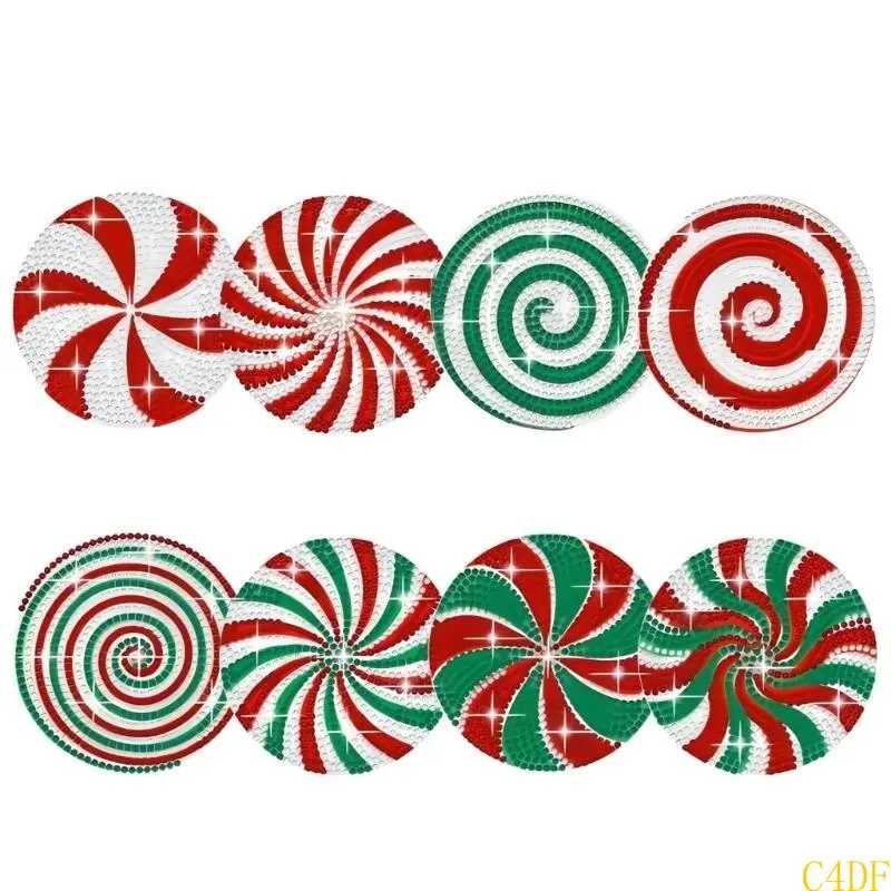 C4DF Diamond Drawing Coasters Kits with Holder for Beginners Adults and Kid DIY Craft