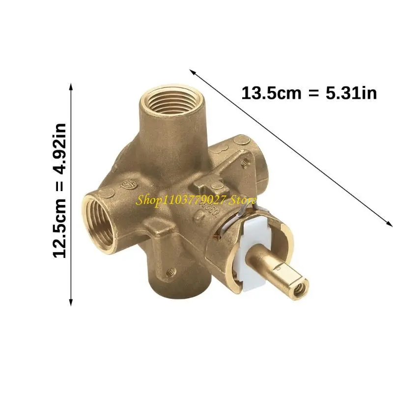 C4DF Brass Pressure Balanced Shower Valves Household Concealed Valves with Stops Shower Four Way Circulation Valves Easy to Use