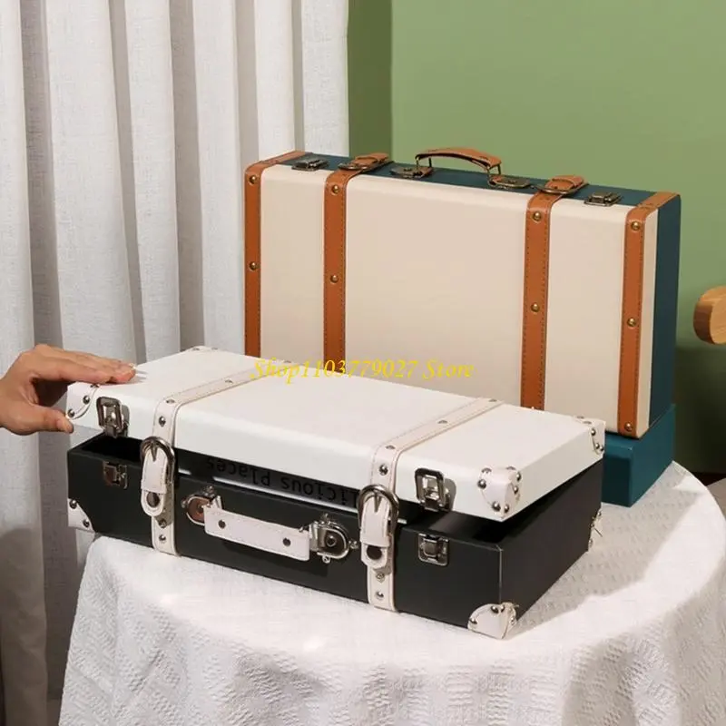 C4DF Decorative Suitcase Box Lightweight Handle Perfect for Gifts and Storage
