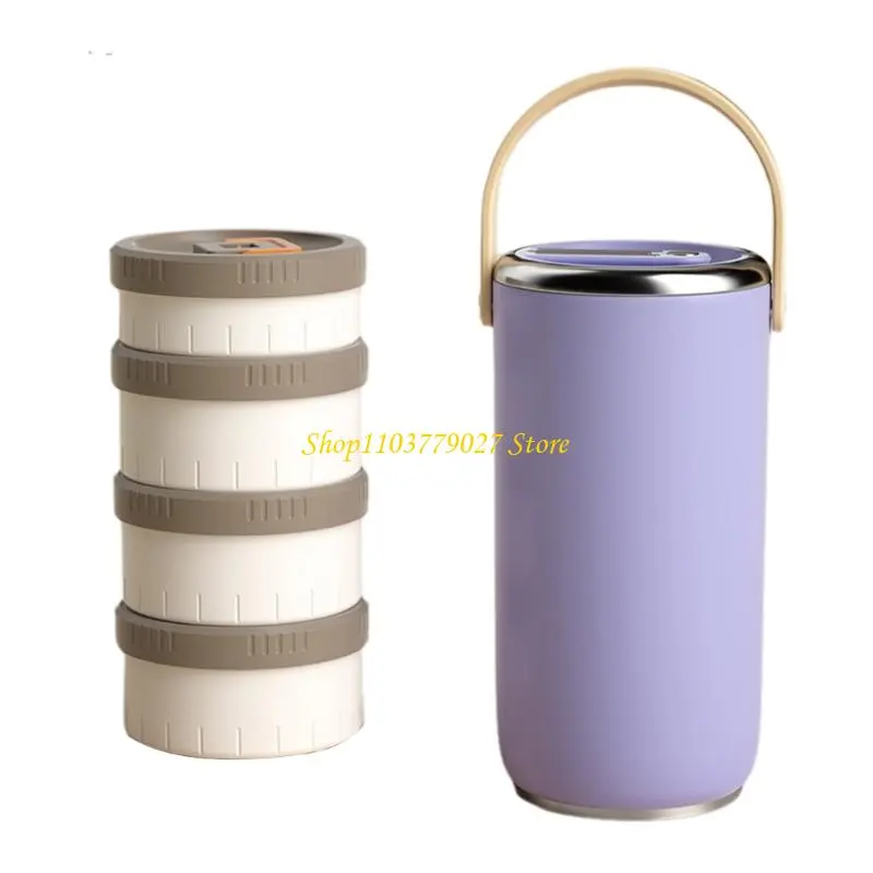 C4DF Stainless Steel Insulated Bentos Box Leak Proof Container for Outdoor Use