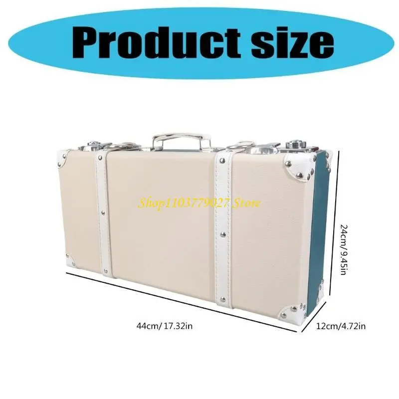 C4DF Decorative Suitcase Box Lightweight Handle Perfect for Gifts and Storage