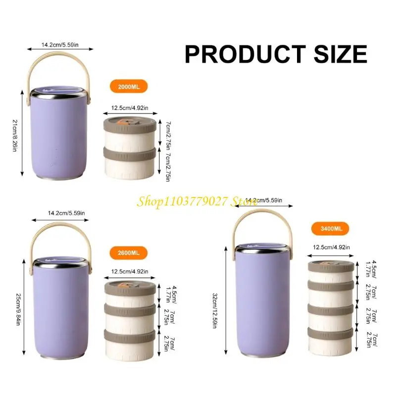 C4DF Stainless Steel Insulated Bentos Box Leak Proof Container for Outdoor Use