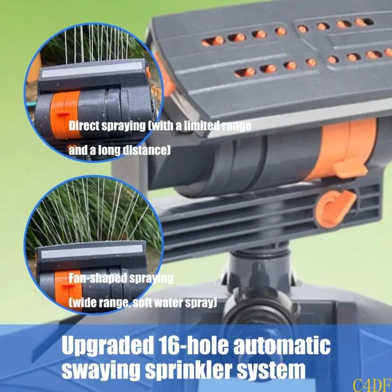 C4DF Versatile Garden Sprinkler with Multiple Sprayer Modes for Large Coverage