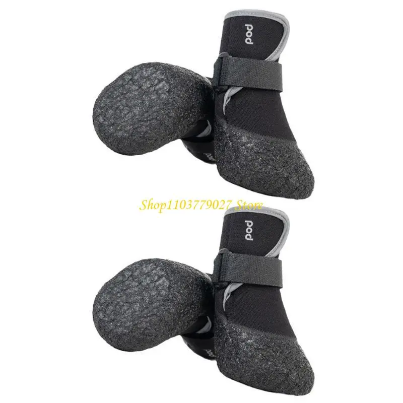 C4DF 4pcs Outdoor Pet Dog Shoes Permeable Dog Booties Warm Fleece Pet Shoes for Small Breeds Soft Soles