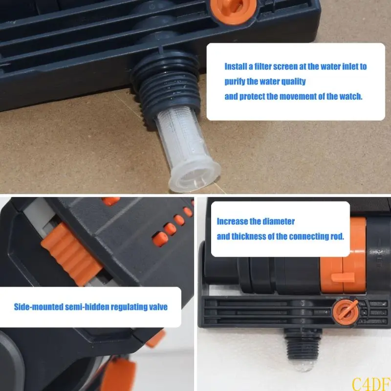 C4DF Versatile Garden Sprinkler with Multiple Sprayer Modes for Large Coverage