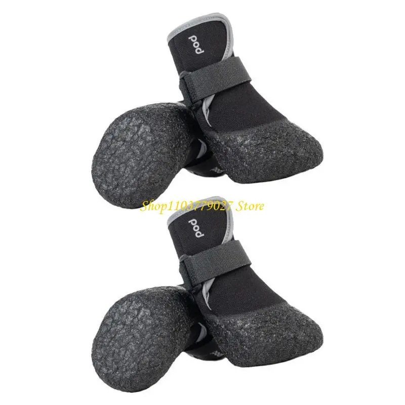 C4DF 4pcs Outdoor Pet Dog Shoes Permeable Dog Booties Warm Fleece Pet Shoes for Small Breeds Soft Soles