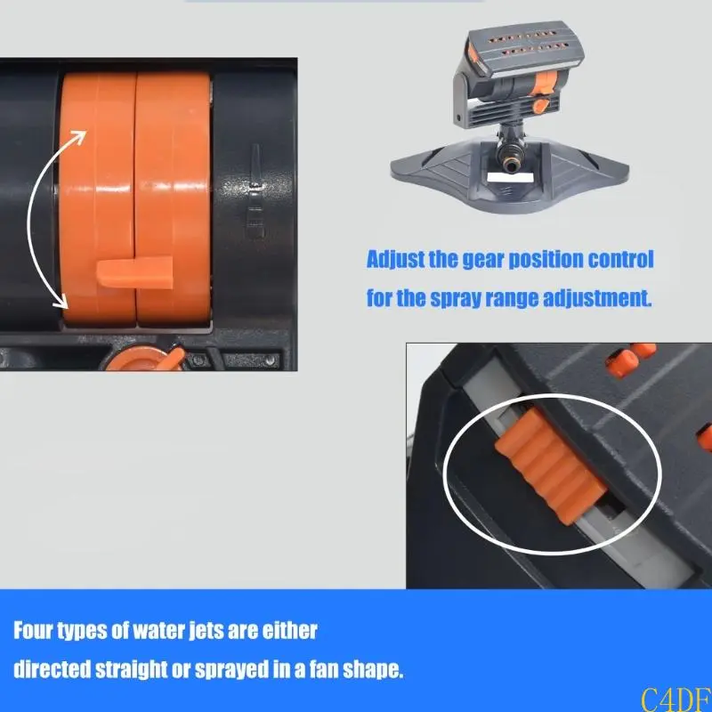 C4DF Versatile Garden Sprinkler with Multiple Sprayer Modes for Large Coverage