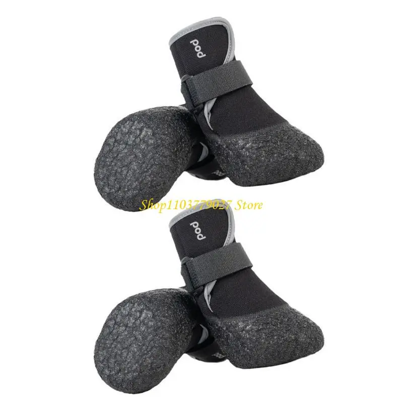 C4DF 4pcs Outdoor Pet Dog Shoes Permeable Dog Booties Warm Fleece Pet Shoes for Small Breeds Soft Soles
