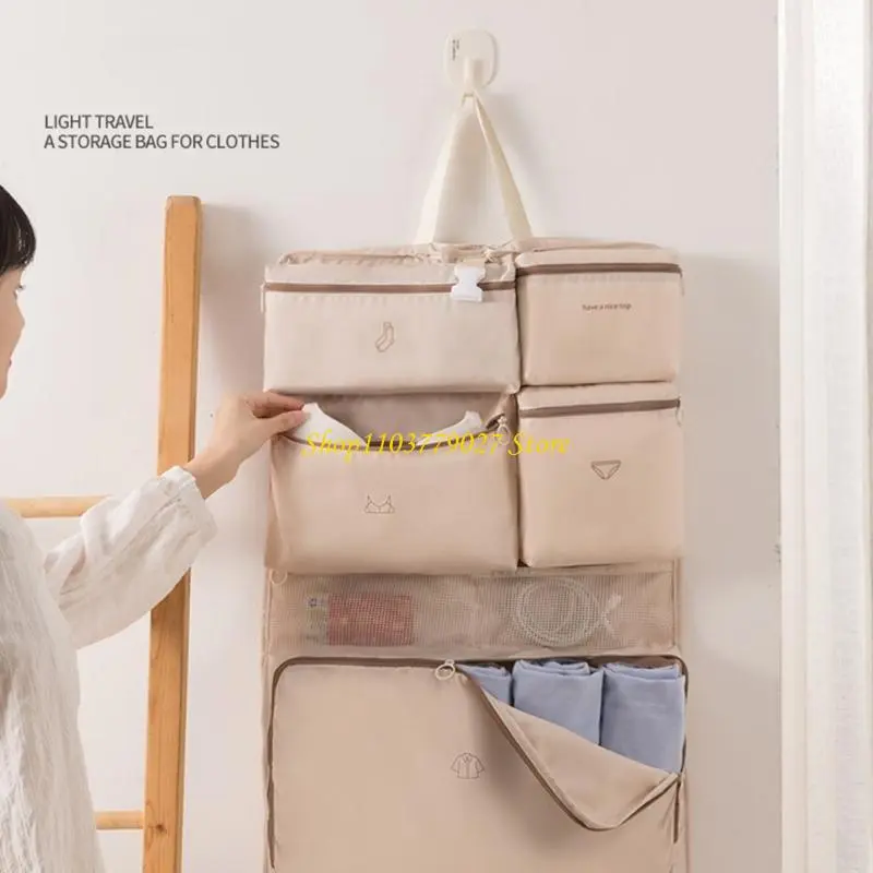 C4DF Sturdy Polyester Travel Storage Bag With Multiple Layers for Easy Organization