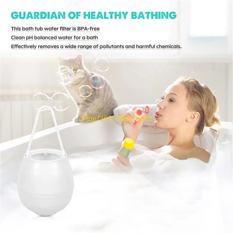 C4DF Bathtub Water Filter Hanging Tub Faucet Filter for Shower, Bathtub Faucet