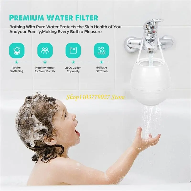 C4DF Bathtub Water Filter Hanging Tub Faucet Filter for Shower, Bathtub Faucet