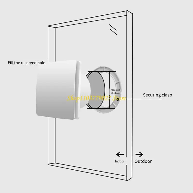 C4DF Remote Controls Wall Exhaust Fan 6inch Square Duct Fan Low Noise Ventilation Fan