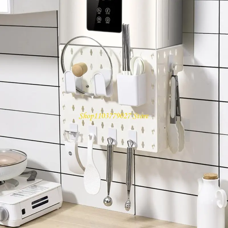 C4DF Multipurpose Adhesive Wall Shelf For Bathroom Kitchen Storage Without Damage ABS Pipe Cover Organizers Daily Use