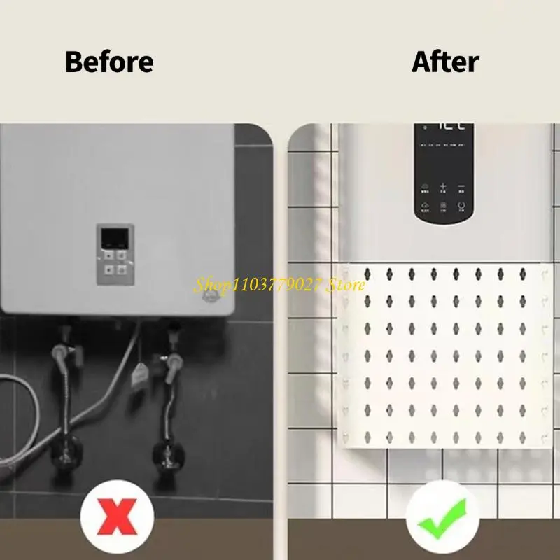 C4DF Multipurpose Adhesive Wall Shelf For Bathroom Kitchen Storage Without Damage ABS Pipe Cover Organizers Daily Use