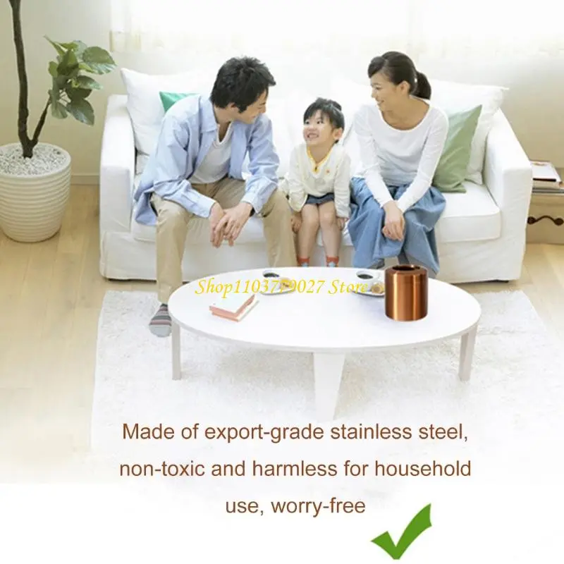 C4DF Miniature Stainless Steels Waste Container Swing Lid Bin Bathroom and Office Use