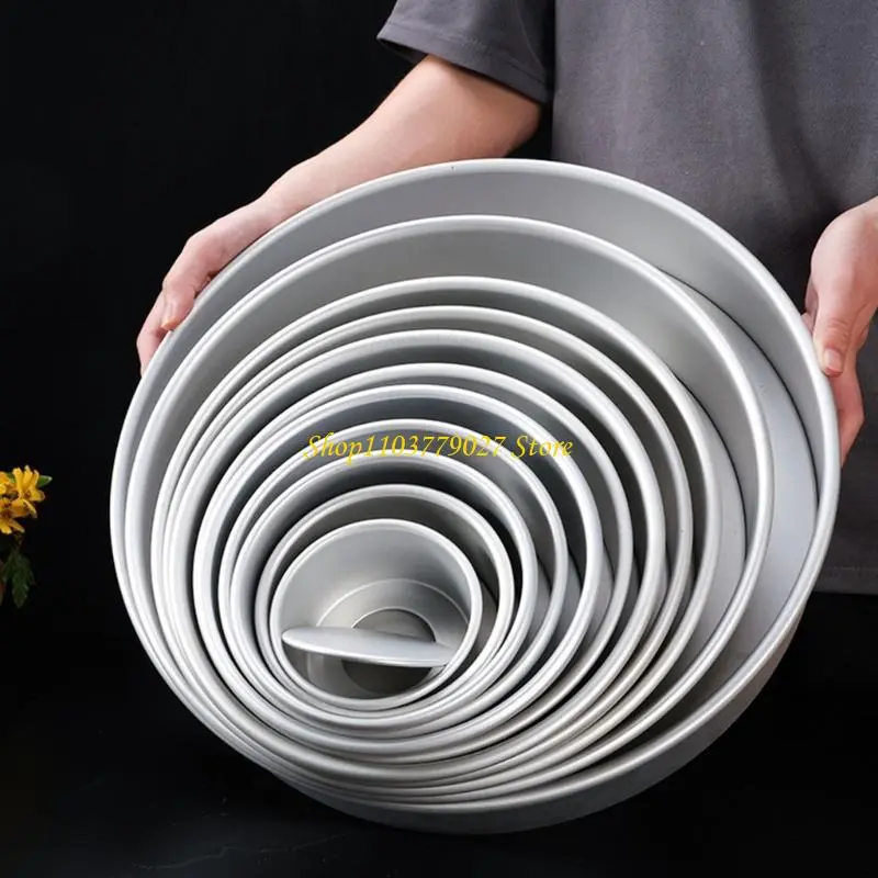 C4DF Cookie Cake Pans Kitchen Cake Baking Mold with Removable Bottom Aluminum Round Cake Tins Bakewares Baking Accessories