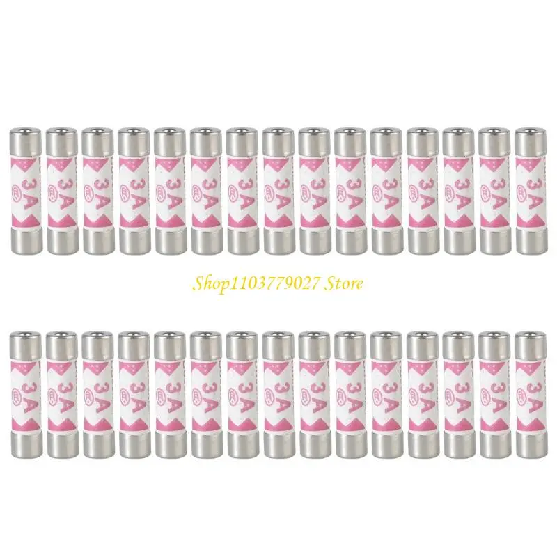C4DF 30Pcs 6x25mm Fast Ceramic Tube Fuses Replacement Fast Blow Tube Fuses 3A Household Mains Plug Fuses Easy to Use