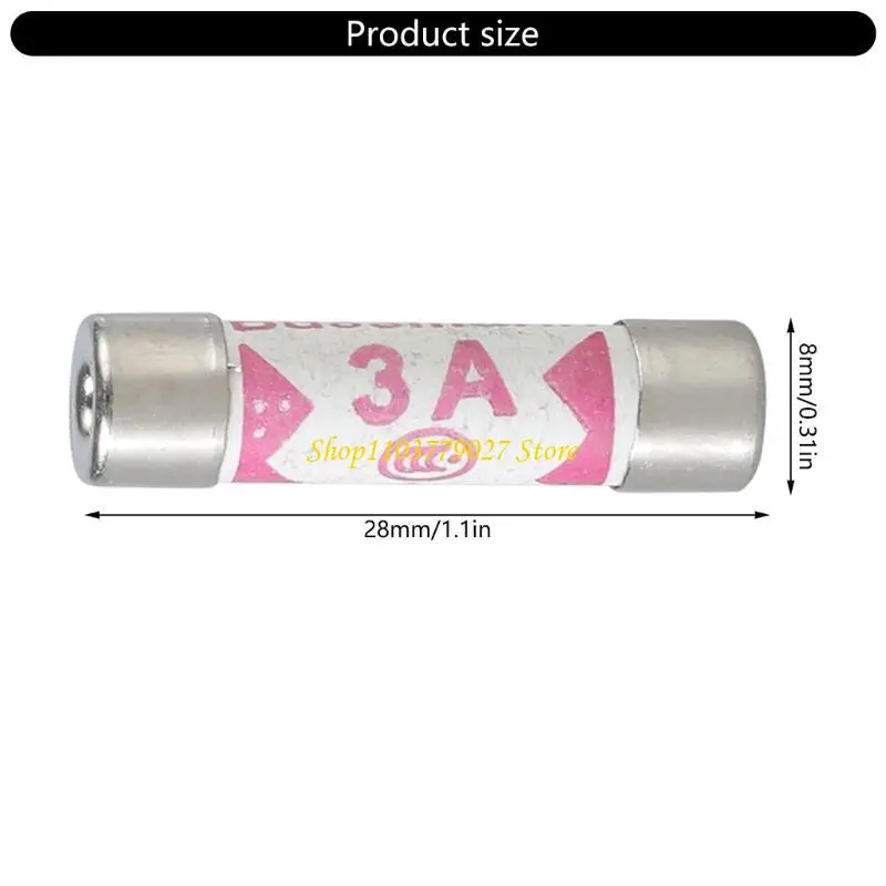 C4DF 30Pcs 6x25mm Fast Ceramic Tube Fuses Replacement Fast Blow Tube Fuses 3A Household Mains Plug Fuses Easy to Use