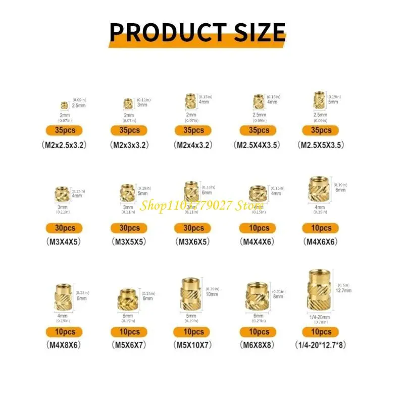 C4DF Brass Knurled Inserts 335/360pcs for Professional and Plastic Projects