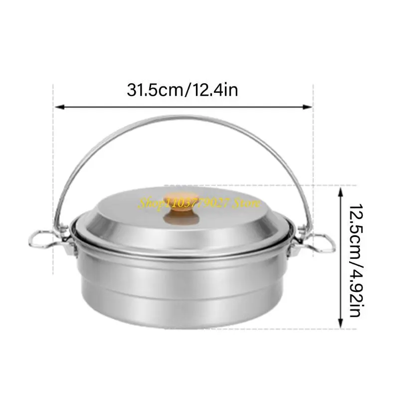 C4DF Kitchen Steamers Pots Multifuntional Fish Steaming Pans 304Stainless Steel Texture Outdoor Use for Cooking Vegetables