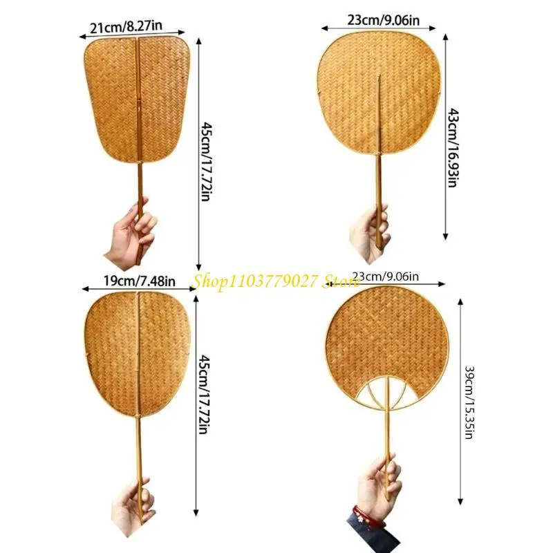 C4DF Handcrafts Bamboos Woven Fan Lightweight Cooling Fan for Summer Cooling Paddles and Weddings Parties Home Decors Gift