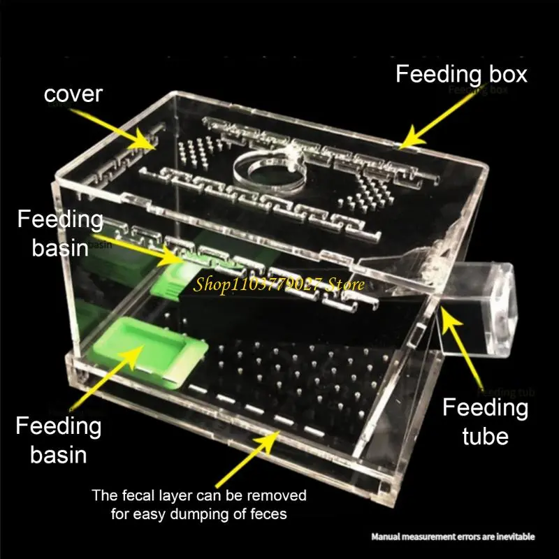 C4DF Large Transparent Cricket Habitat Box Easy to Clean Detachable Base And Removable Lid For Home Use