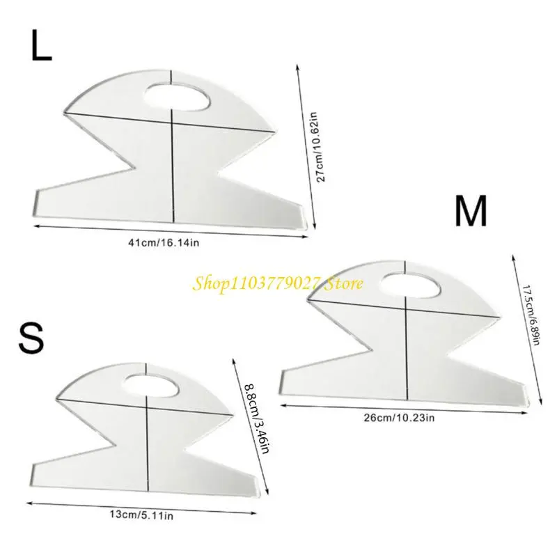 C4DF Sewing Pattern Templates Quilting Ruler Easy to Use Patchwork Templates