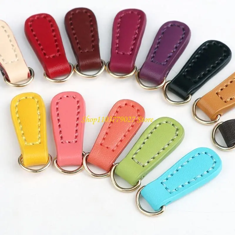C4DF 2 Pcs Zips Pendants Removable Zippers Pull PU Leather Zips Puller for Suitcases Boot Jackets Backpacks Purse Clothing