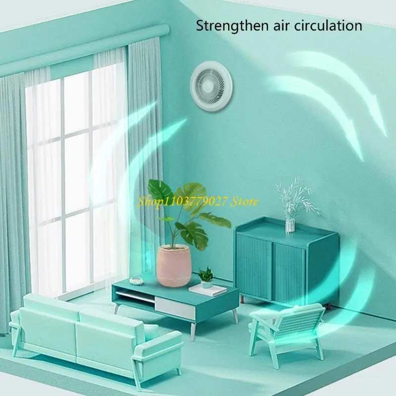 C4DF 4Inch Exhaust Fan with Remote Control Low Noise Ventilation Fan Kitchen Window Airflows Air Cleaning Fan Enduring