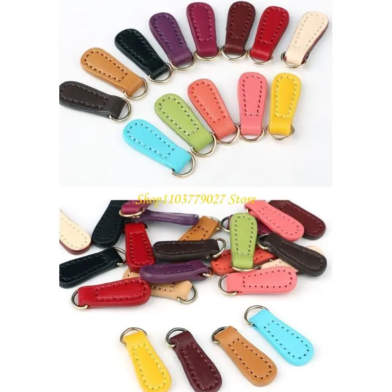 C4DF 2 Pcs Zips Pendants Removable Zippers Pull PU Leather Zips Puller for Suitcases Boot Jackets Backpacks Purse Clothing