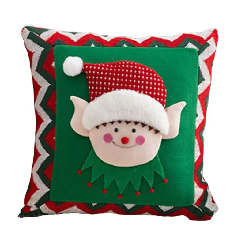 Y1UB Christmas Santa Snowman Throw Pillow Cover Couch Room Bedroom Cushions Cover