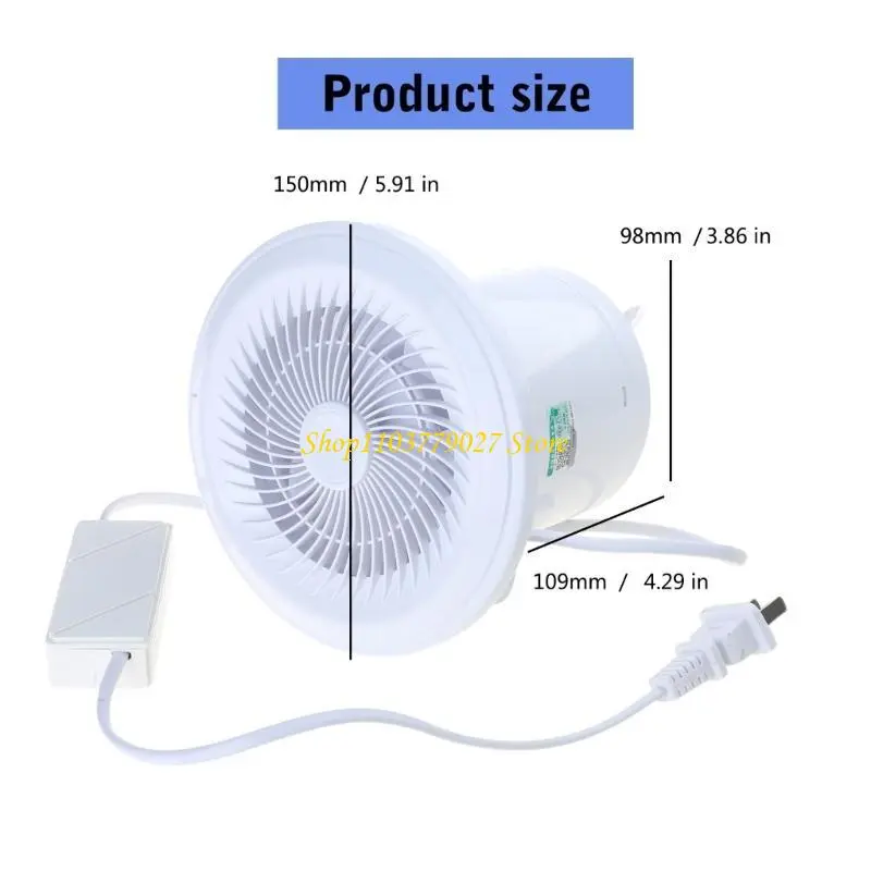 C4DF 4Inch Exhaust Fan with Remote Control Low Noise Ventilation Fan Kitchen Window Airflows Air Cleaning Fan Enduring