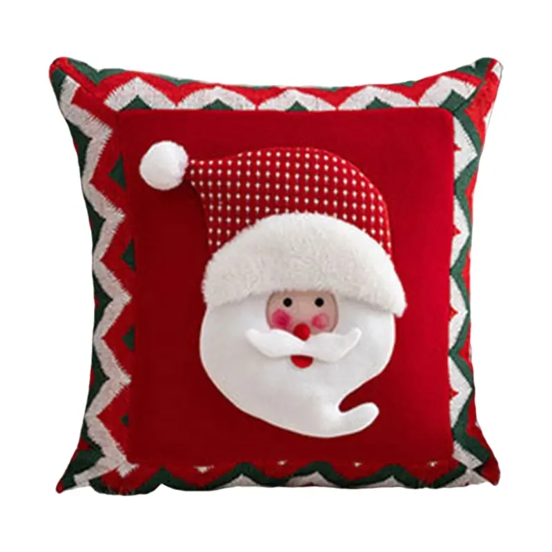 Y1UB Christmas Santa Snowman Throw Pillow Cover Couch Room Bedroom Cushions Cover