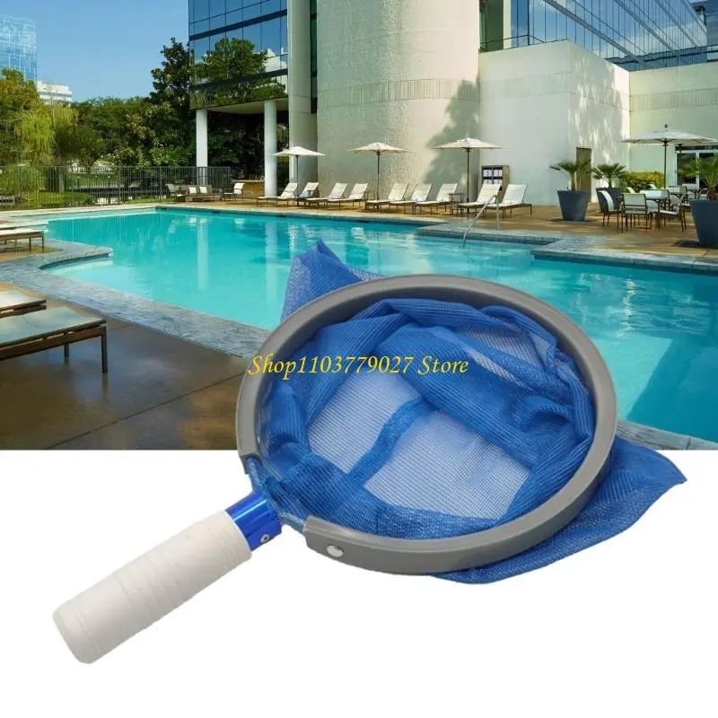 C4DF Efficient Pool Skimmer with Fine Mesh for Catching Small Debris Swimming Pool Debris Removal Tool Aluminum Handle Net