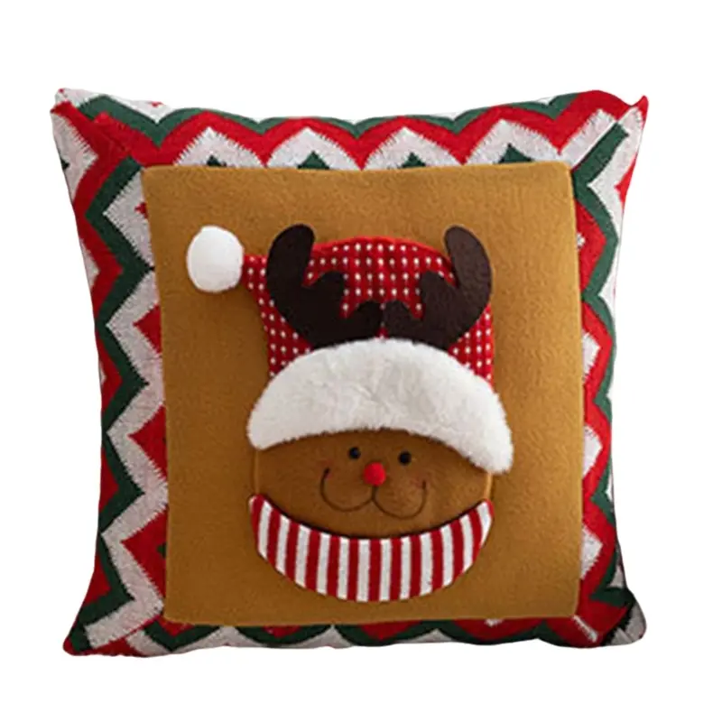 Y1UB Christmas Santa Snowman Throw Pillow Cover Couch Room Bedroom Cushions Cover
