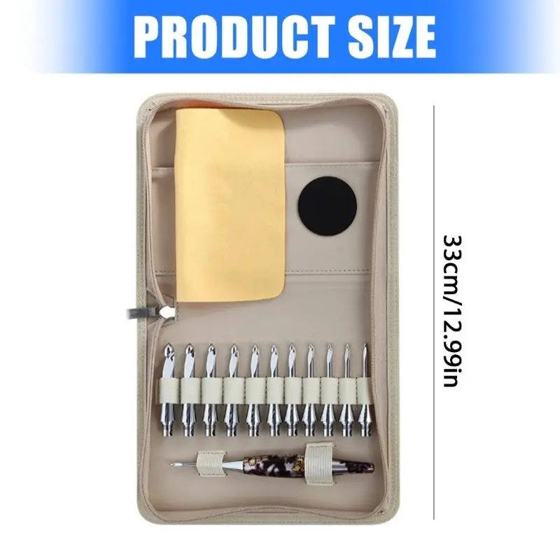 C4DF Interchangeable Tunisian Crochet Hook with 11 Size Tip for Knitting Blanket