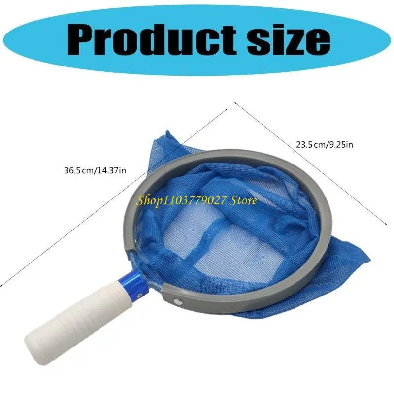 C4DF Efficient Pool Skimmer with Fine Mesh for Catching Small Debris Swimming Pool Debris Removal Tool Aluminum Handle Net