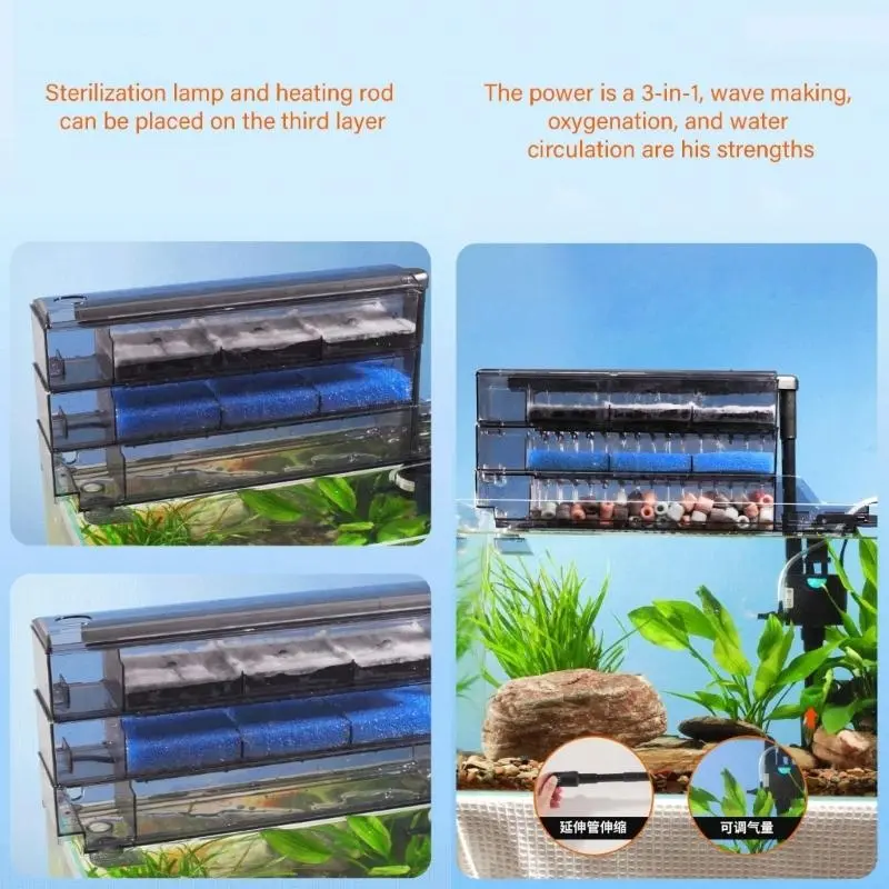 C4DF Aquariums Oxygen Water Purifiers Small Tanks Filter Oxygen Purifiers