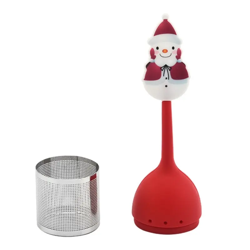 Y1UB Christmas Series Tea Strainers Silicone Tea Leak Related Teapot Tea Set Filter Silicone Tea Filters Tea Strainer Tea Set