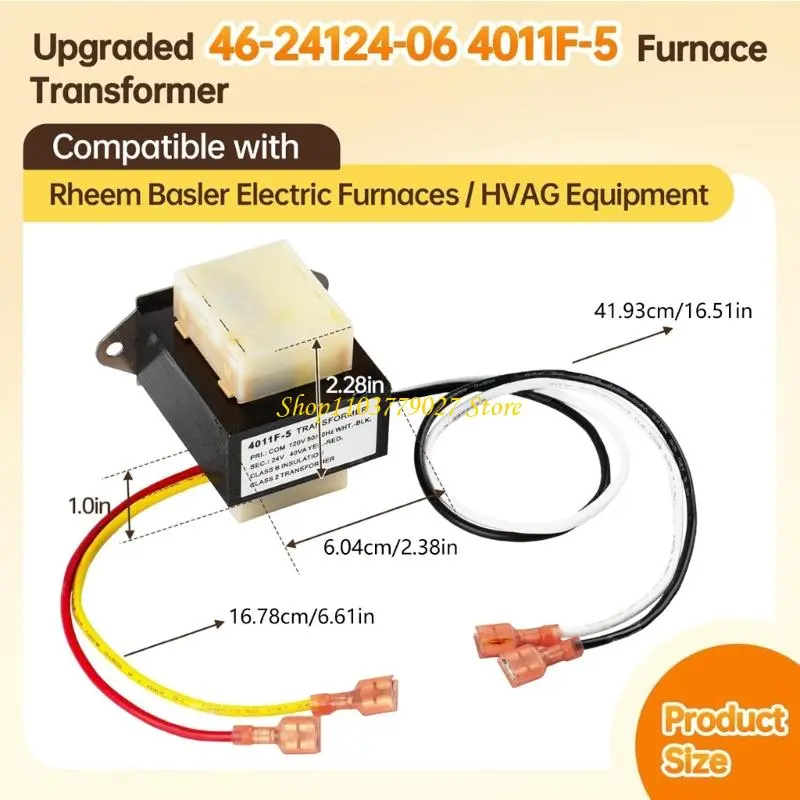 C4DF 40VA 120V To 24V Step Down Converter Furnaces Control Converter Replacement for Electric Furnaces Control Panel