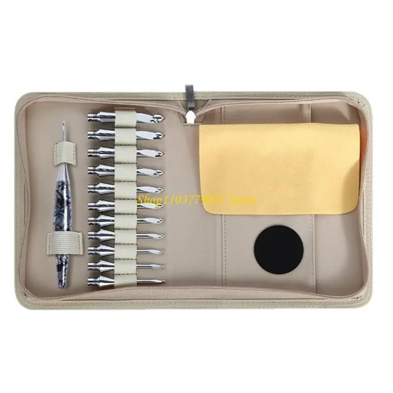 C4DF Ergonomic Crochet Hook with 11 Size Interchangeable Tip 3.5mm-10mm for Knitting